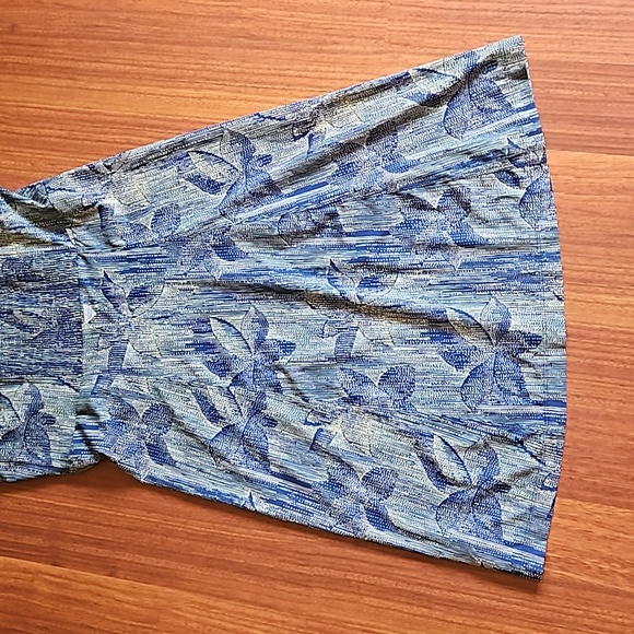 Columbia PFG Angler Dress Halter Smocked Blue & Yellow Floral, Medium EUC - Picture 6 of 14